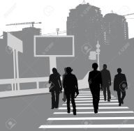 9548480-Group-of-people-crossing-the-road-black-silhouettes--Stock-Vector
